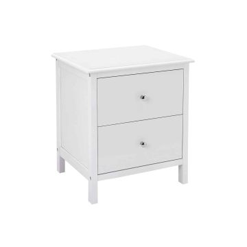 Bedside table/cabinet with 2 drawers, white