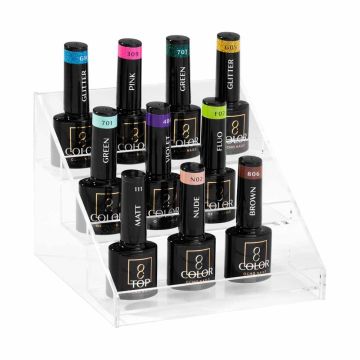 Stojak na lakiery do paznokci ACTIVESHOP, 3 półki, 14,7 × 12,5 × 11,3 cm