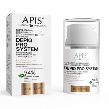 DEPIQ PRO SYSTEM krem-maska ​​depigmentująca na noc, 1% α-arbutyny