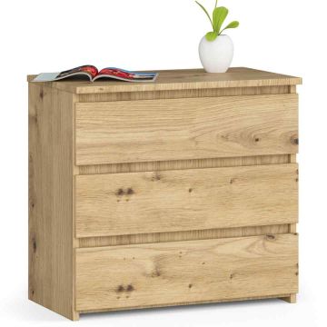 Stolik nocny AKORD CL3, 3 szuflady, brązowy, 60 × 57 × 35 cm