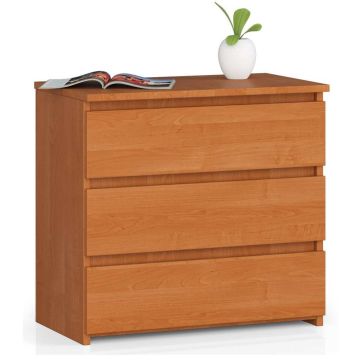 Stolik nocny AKORD CL3, 3 szuflady, brązowy, 60 × 57 × 35 cm
