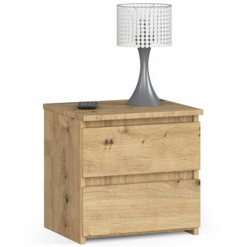 Stolik nocny AkordV2 CL2, 2 szuflady, brązowy, 40 × 40 × 35 cm