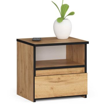 Stolik nocny CL1, kolor dębowy, 40 × 40 × 35 cm