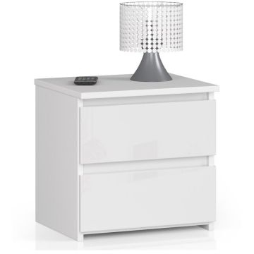 Stolik nocny CL2 K40, 2 szuflady, biały, 40 × 40 × 35 cm