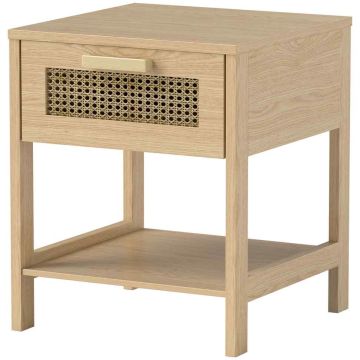 Stolik nocny Homcom 40x40x48,4cm, jasnobrązowy