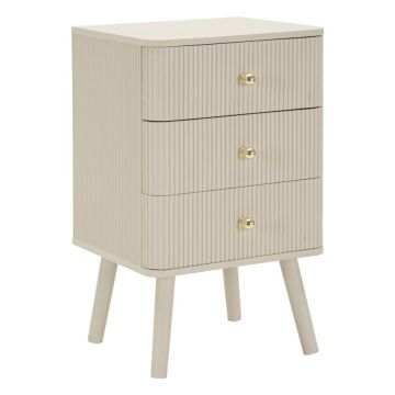 Stolik nocny Shy, 3 szuflady, 37,5 × 61 × 34 cm