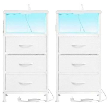 SONGMICS Stolik nocny, 2 szuflady i otwarta przegroda, czarny, 39,6 × 75,9 × 30 cm