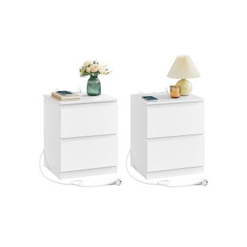 Stolik nocny VASAGLE LET821W02, 2 szuflady, 40 × 49 × 35 cm