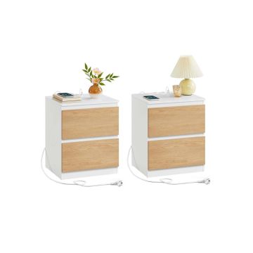 Stolik nocny VASAGLE LET821Y02, 2 szuflady, 40 × 49 × 35 cm