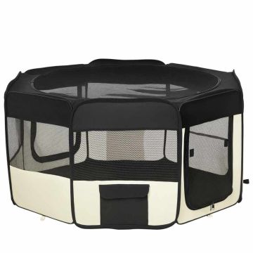 Dog cage PawHut 120x58cm., black/cream color