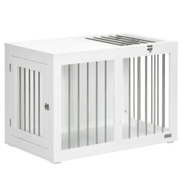 Dog cage PawHut 80x50x56.5cm., white/silver color