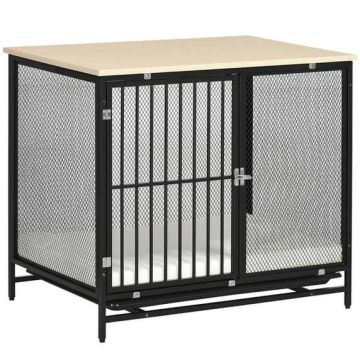 Dog cage PawHut 80x55x71cm., light brown/black