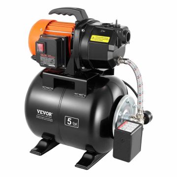Pompa do studni płytkiej VEVOR FSGP1200CFe-1, ze zbiornikiem ciśnieniowym 19 l, 50 × 53 × 31 cm
