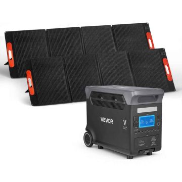 Zasilacz przenośny VEVOR LW3000, 2 panele słoneczne o mocy 200 W każdy, 60,9 × 45,7 × 29,4 cm