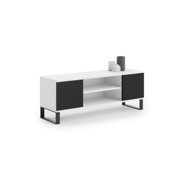 Stolik RTV Focus RTV 155x49x40 cm, biały / czarny