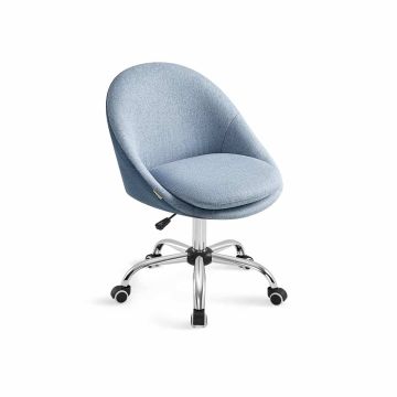 Adjustable height upholstered office chair, beige