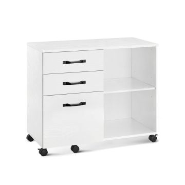 Office cabinet 40x80x66cm., white/black