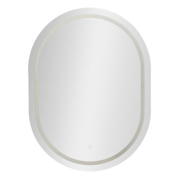 Lustro ścienne owalne LED Mauro Ferretti Simple, 3 temperatury światła, 60 × 80 × 3,5 cm