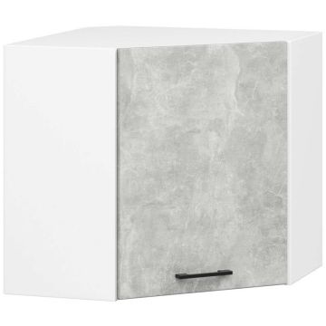 Szafka kuchenna narożna wisząca OLIWIA W60/60N H580, biało-szara, 60 × 58 × 30 cm