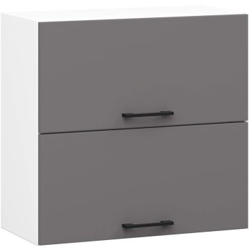 Szafka kuchenna wisząca OLIWIA W60 G2, biało-szara, 60 × 58 × 30 cm