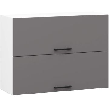 Szafka kuchenna wisząca OLIWIA W80 G2, biało-szara, 80 × 58 × 30 cm