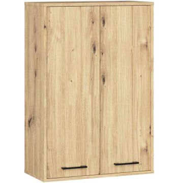 Szafka łazienkowa wisząca FIN H934 W64, 2 drzwi, kolor dąb, 64 × 94 × 30 cm