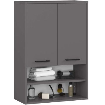 Szafka łazienkowa wisząca FIN H934 W64, 2 drzwi, szara, 64 × 94 × 30 cm