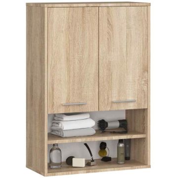 Szafka łazienkowa wisząca FIN H934 W64, 2 drzwi, brązowa, 64 × 94 × 30 cm