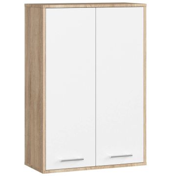 Szafka łazienkowa wisząca FIN H934 W64 2D, dąb/biały, 64 × 94 × 30 cm