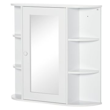 Wall-mounted bathroom cabinet Homcom 66x17x63cm., white