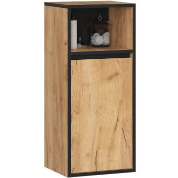 Szafka łazienkowa wisząca VAMI W35, 1 drzwi, brązowo-czarna, 35 × 80 × 30 cm