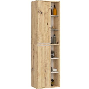 Szafka łazienkowa wisząca VAMI W50, brązowo-beżowa, 50 × 170 × 30 cm