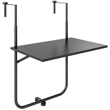 Hanging balcony table Outsunny 62x60x85.5cm., black