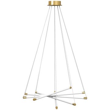Lampa wisząca LED Aosom, 50 W, 5800 lm, złoto/biała, Ø82 × 124 cm
