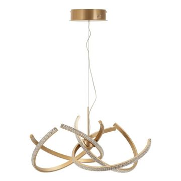 Lampa wisząca LED CELTIC, złoto/biała, Ø 62 × 120 cm