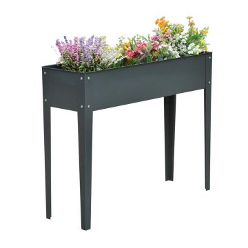 Podwyższona grządka Outsunny 100x30x80cm, ciemnoszara