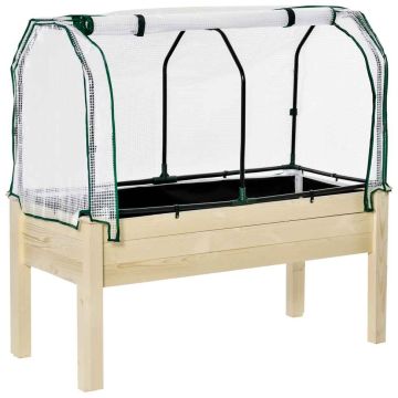 Podwyższona grządka Outsunny 121x55x117cm, jasnobrązowa/czarna