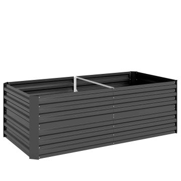 Podwyższona grządka Outsunny 180x90x59cm, ciemnoszara