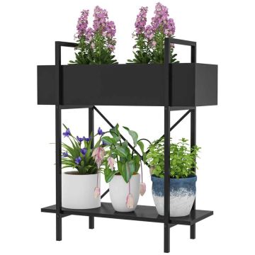 Podwyższona grządka Outsunny 60x25x70cm, czarna