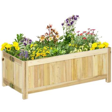 Podwyższona grządka Outsunny 70x30x25cm, jasnobrązowa