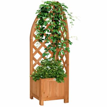 Łóżko podwyższone z listwami Outsunny 32x32x108cm, jasnobrązowe