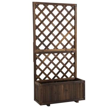 Łóżko podwyższone z listwami Outsunny 72,5x31,5x149,5cm, brązowe