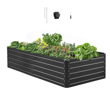 Podwyższone łóżko VEVOR ZZC804019, otwarte od spodu, szare, 2032 × 1016 × 470 mm