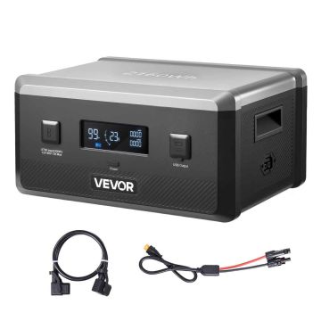 Дополнительный аккумулятор VEVOR Q2400BP, 2160 Вт·ч, чёрный/серый, 38,7 × 27 × 19,6 см