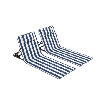 Leżak plażowy SONGMICS, 1 szt. z regulowanym oparciem, 158 × 55 cm