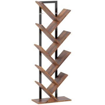 Freestanding bookshelf, 9 shelves, 50 × 136 × 24 cm