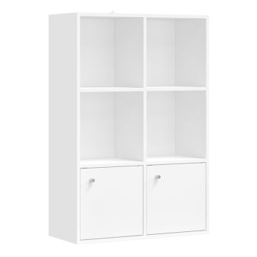 VASAGLE LBC33WT regał wolnostojący, 3 drzwi, 65,8 × 97,8 × 29 cm