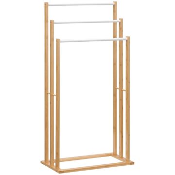 Freestanding towel rack Homcom 48x25.8x94cm., light brown/white