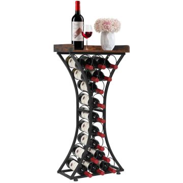 Wolnostojący stojak na wino VEVOR XGLZ-01, 15 butelek, z blatem, 43 × 29 × 89,5 cm