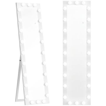 Wolnostojące lustro pełnowymiarowe z 24 diodami LED, 40 × 4 × 150 cm